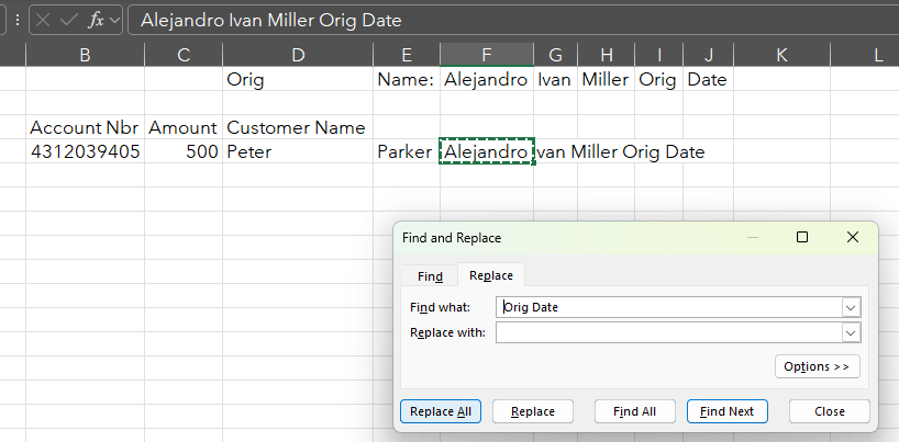 Cleaning Process - cleaning the Sender's Name