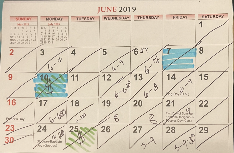 June 2019 Calendar